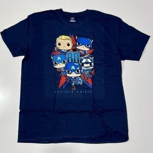 𝅺funko POP-TEES  Captain America 80th Collector Corp -  T-Shirt  Size 2XL